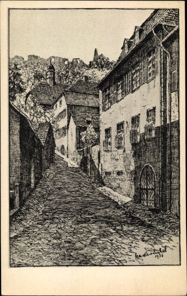 Artysta KP Winkel, Karl, Lindenfels w Odenwaldzie, wejście do zamku