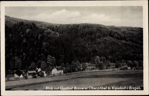 Postcard Oberpöbel Dippoldiswalde Sachsen, Gasthof Brewery Oberpöbel