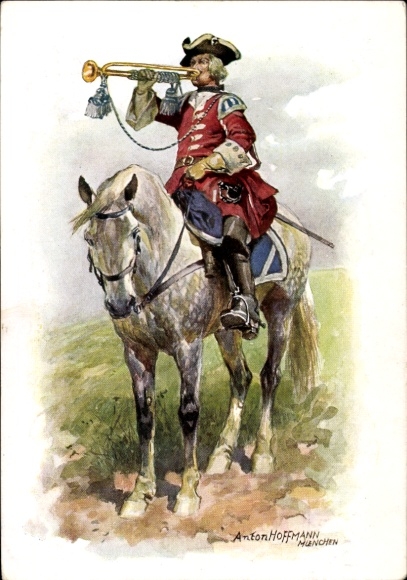 Künstler Ak Hoffmann, Anton, Trompeter, 2. Chevauleger Regiment Taxis, Kürassier Regt Weickel