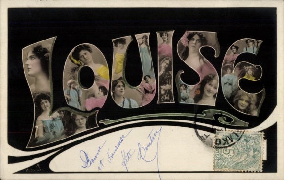 Letters Postcard First Name Louise, Women's Portraits