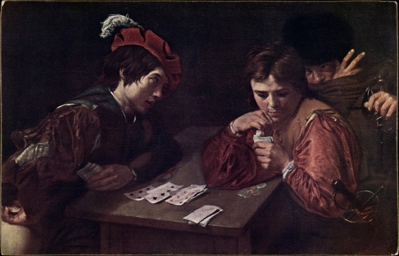Künstler Ak da Caravaggio, Michelangelo, Der Falschspieler