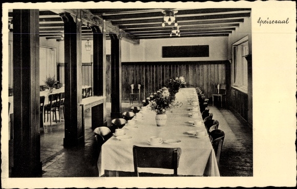 Postcard Herzogswalde Wilsdruff Sachsen, convalescent home Tännichtmühle, dining room