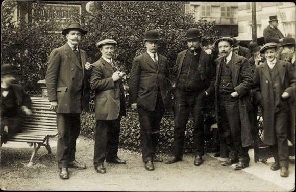 10 old Postcard men in uniform and suits, various views