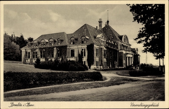 Postcard Bomlitz in Lower Saxony, administration building