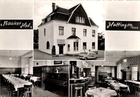 Ak Hattingen an der Ruhr, Gaststätte Baaker Hof, Rauendahlstraße 8, Innenansicht, Klavier