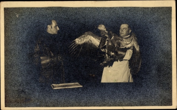 Postcard Geier in a performance