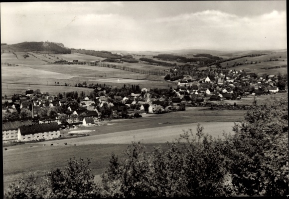 Postcard Crottendorf Erzgebirge, panorama with disc mountain