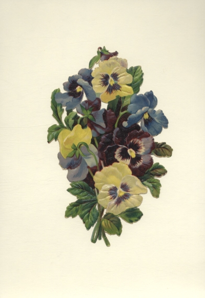 Oblate Stiefmütterchenstrauß, ca. 20 x 13 cm