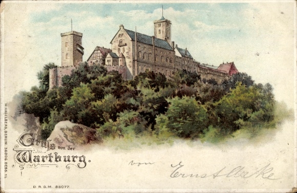 Chromo-Litho Lutherstadt Eisenach in Thuringia, Wartburg