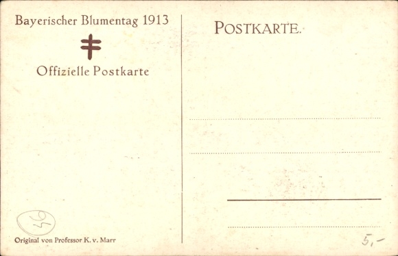 Artist Postcard Marr, K. v., Bavarian Flower Day 1913