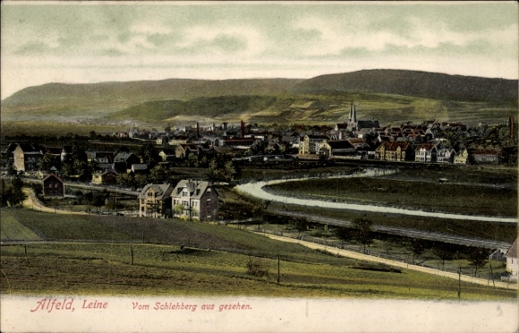 Postcard Alfeld an der Leine, panorama seen from Schlehberg