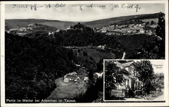 Ansichtkaart Altweilnau Weilrod im Taunus, Weiltal, Pensioen Muth