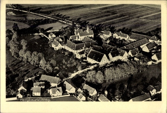 Postcard Heiligkreuztal on the Danube Württemberg, aerial photograph