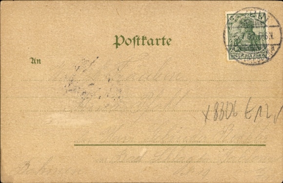 Chromo-Litho Oybin in Saxony, cloister, inn, Scheuneberg