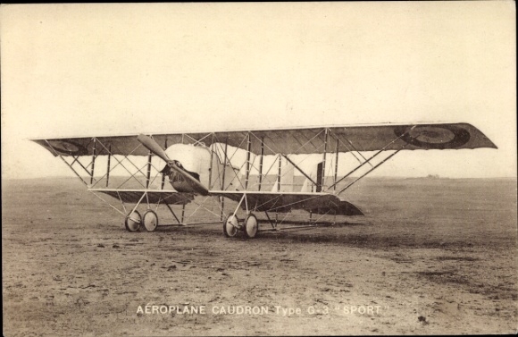 Postcard French military aircraft Caudron G3 Sport