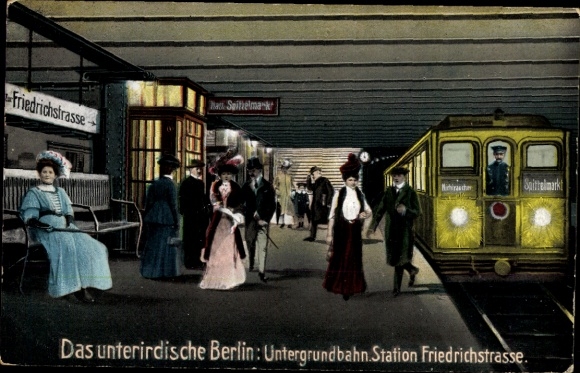 Ak Berlin Mitte, Untergrundbahn Station Friedrichstraße