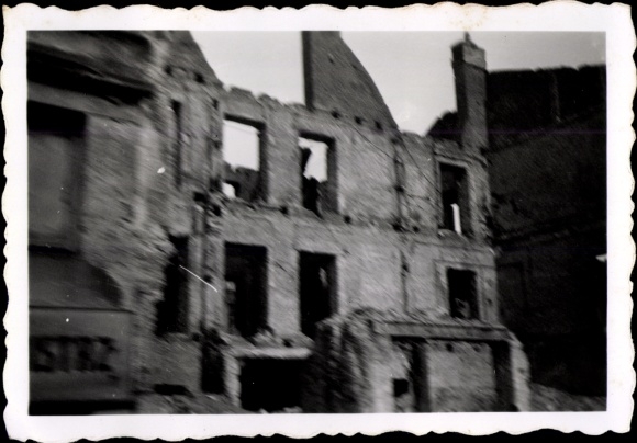 Photo Warszawa Warsaw Poland, destroyed houses, war damage, II WW