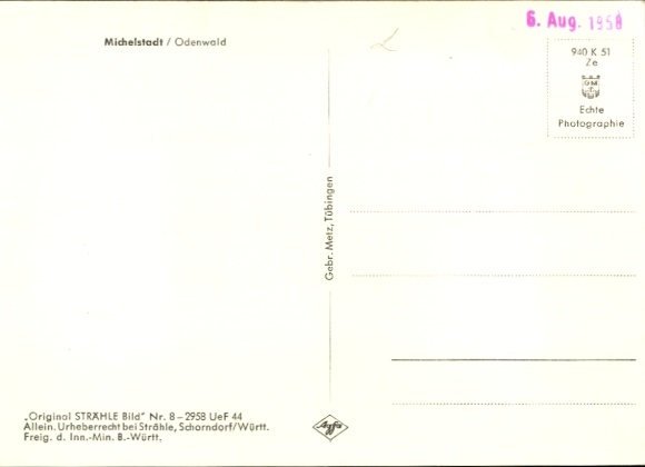 Postcard Michelstadt in the Odenwald, aerial view of Odenwald, residential areas, landscape