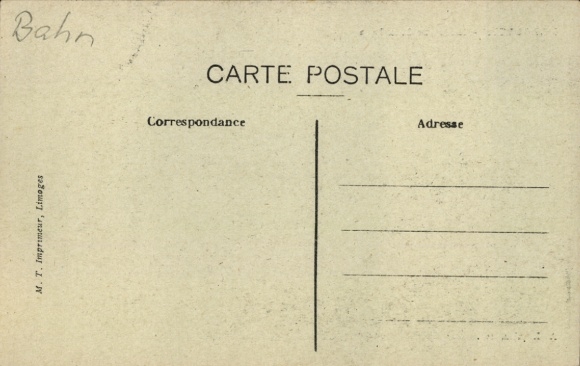 Postcard Berguette Pas de Calais, train station, platform