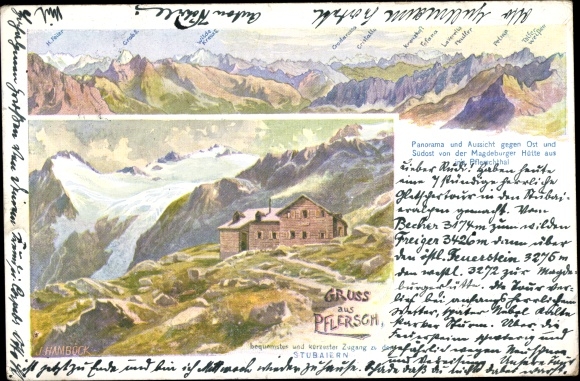 Postcard Fleres Pflersch South Tyrol, Magdeburger Hütte, mountains