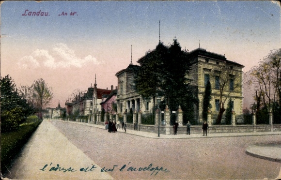 Postcard Landau in der Pfalz, partial view, An 44