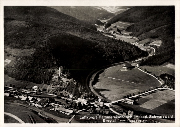 Postcard Hammereisenbach Bregenbach Vöhrenbach in Baden, aerial photograph