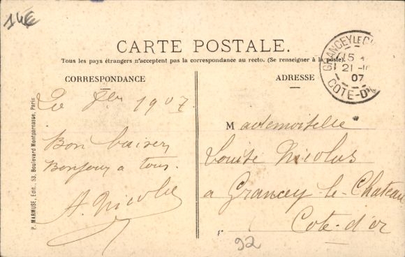 Postcard Malakoff Hauts de Seine, Rue Augustin Dumont, taken from the Route de Montrouge