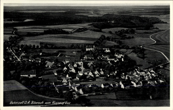 Ak Gutenzell Hürbel Oberschwaben Württemberg, Fliegeraufnahme