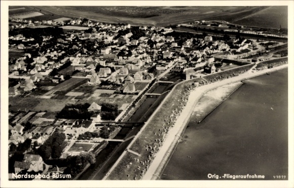 Ak Nordseebad Büsum, Nordseebad Originele luchtfoto
