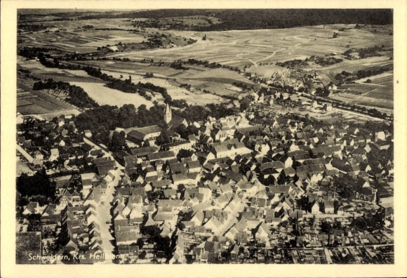 Postcard Schwaigern in Württemberg, aerial photograph
