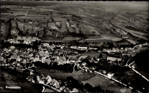 Postcard Niederstetten in Baden Württemberg, aerial view of rural surroundings, many buildings and fe
