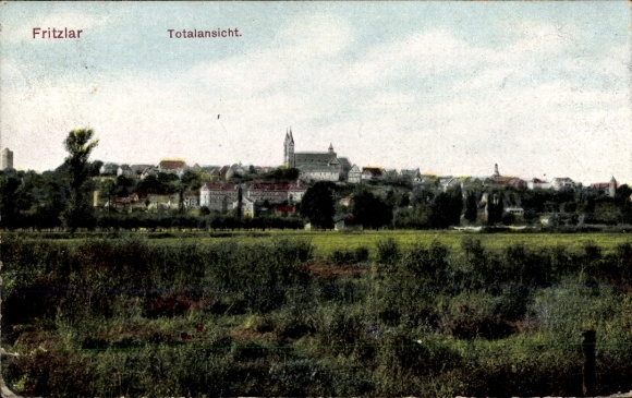Postcard Fritzlar in Hesse, general view