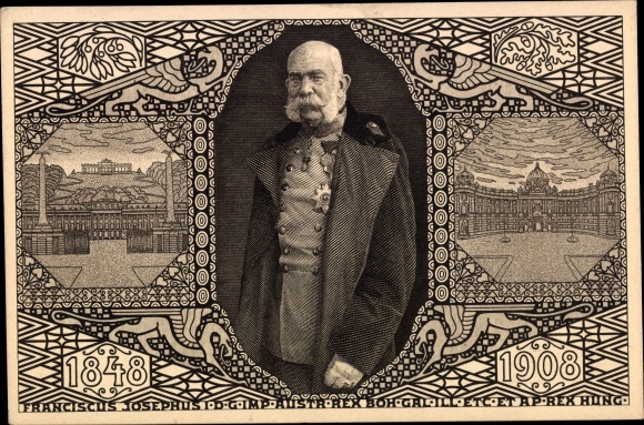 Ganzsachen Ak Kaiser Franz Joseph I., Portrait, Jubiläum 1908