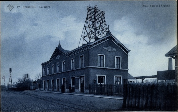 Ansichtkaart Enghien Wallonië Henegouwen, treinstation