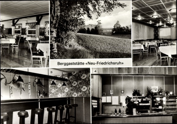 Postcard Affalter Lößnitz in the Erzgebirge of Saxony, Berggaststätte Neu-Friedrichsruh, hall, bar, buffet