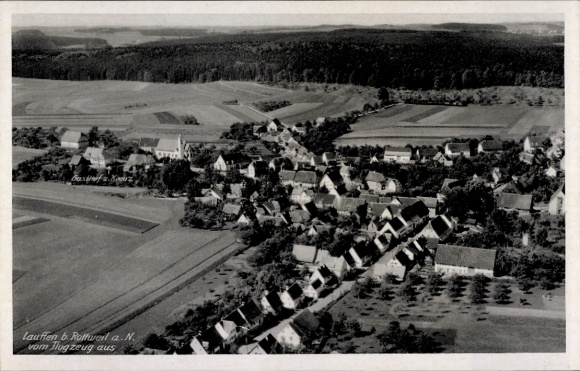 Postcard Lauffen am Neckar, aerial photograph