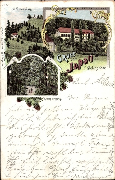 Litho Bleicherode am Harz, Japan, Löwenburg, Philosophenburg