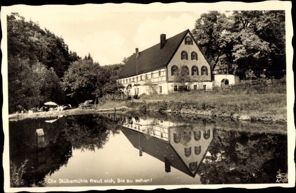 Postcard Edle Krone Klingenberg in the Ore Mountains, forest inn Stübemühle