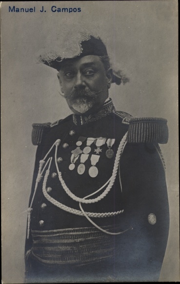 PC Manuel J. Campos, Argentine general, portrait in uniform, medals, badges