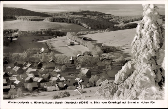 PC Usseln Willingen in Upland Waldeck, view from the Osterkopf on Emmet and Hohen Pön, hotel