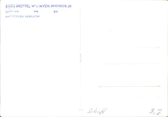 Photo Postcard German warship, destroyer Hamburg?, German Navy