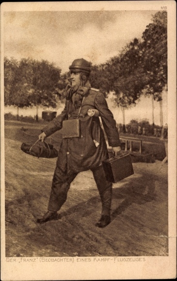 Postcard Der Franz, observer of a fighter plane, fighter pilot, I. WK