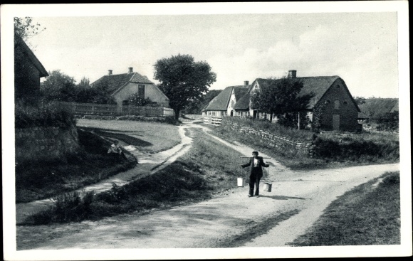 Ak Keitum op Sylt, Friese huisjes, waterdrager