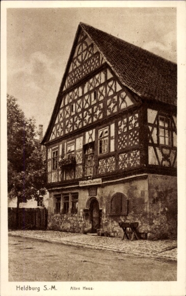 Postcard Heldburg in Thuringia, Old House