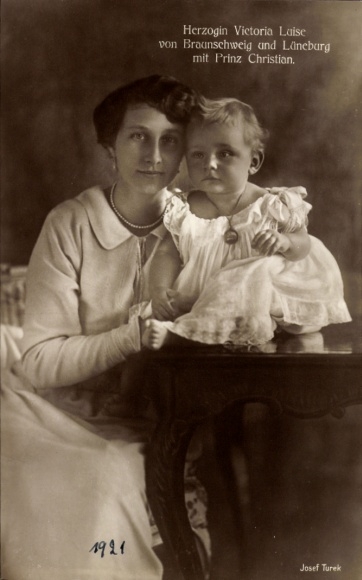 Ak Prinzessin Victoria Luise von Preußen, Herzogin von Braunschweig, Prinz Christian