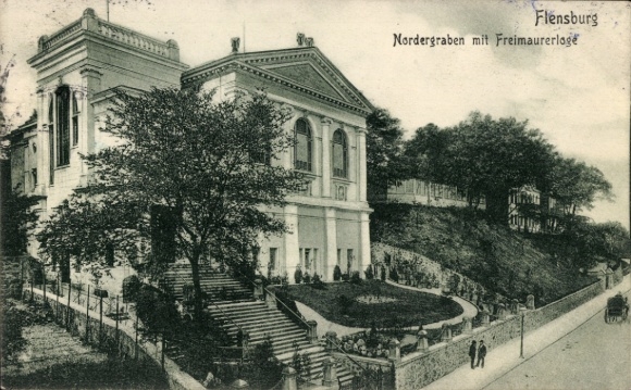 Ak Flensburg, Nordergraben, Freimaurerloge