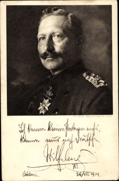 Postcard Kaiser Wilhelm II., Portrait, I no longer know any parties, quote 1914