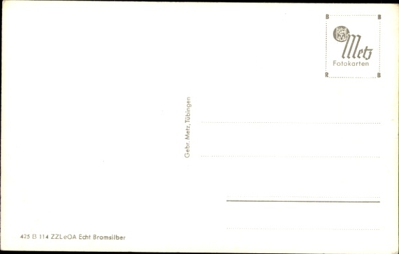 Postcard Black Forest House, poem L. Auerbach, pine cones