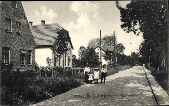Postcard Nordseebad Burhave Butjadingen Wesermarsch, Dorfstrasse