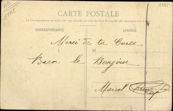 Postcard Corneville Eure, La Risle